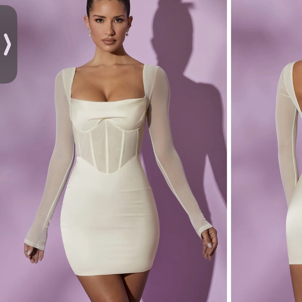 NWT Oh Polly Lorient White Corset Mini Dress